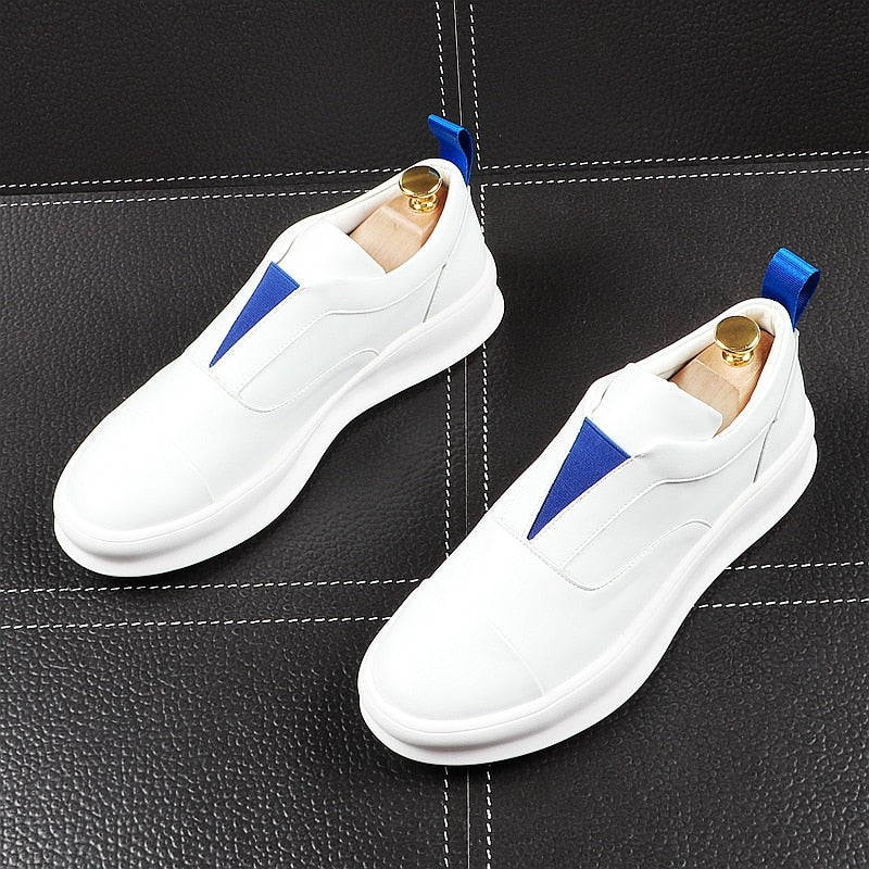 White Slip On Casual Breathable Thick Bottom Men Sneaker