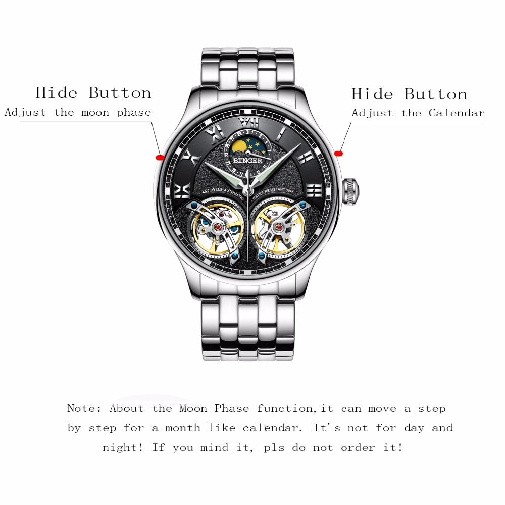 Double Tourbillon Switzerland Automatic Men Watch