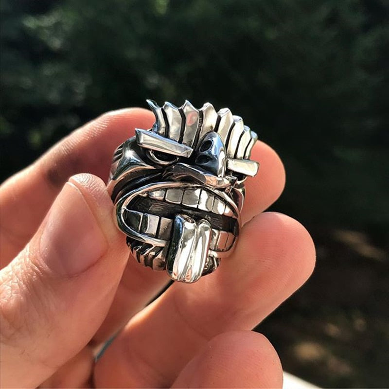 Māori Mythology Stainless Steel Tiki Totem Ring