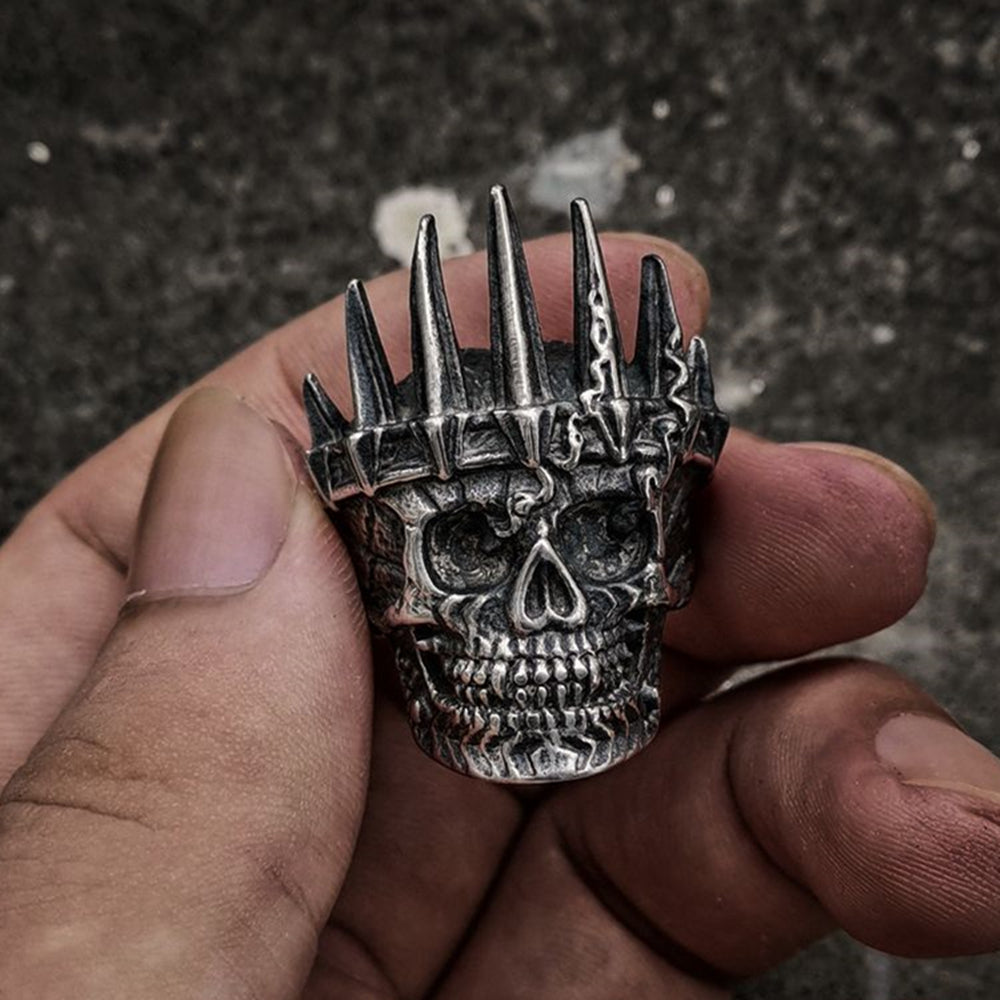 King Crown Skull Stainless Steel Biker Punk Style Men Fashion Rings