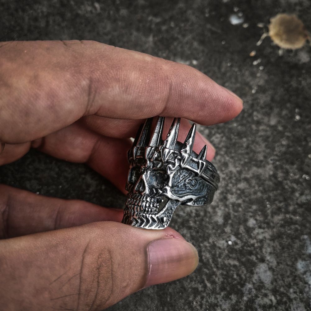 King Crown Skull Stainless Steel Biker Punk Style Men Fashion Rings