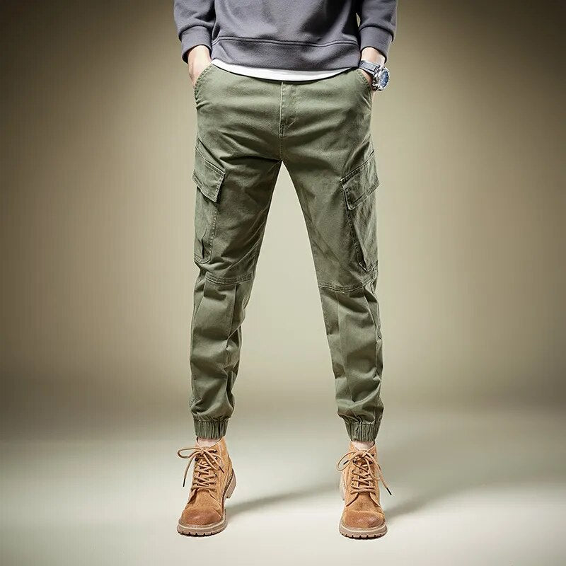 Elastic Waist Solid Jogger Pants