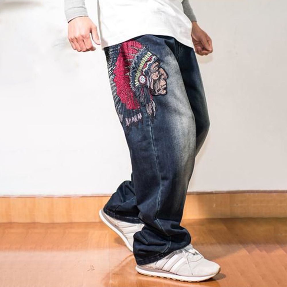 Embroidery Indian Ethnic Denim Men Jeans