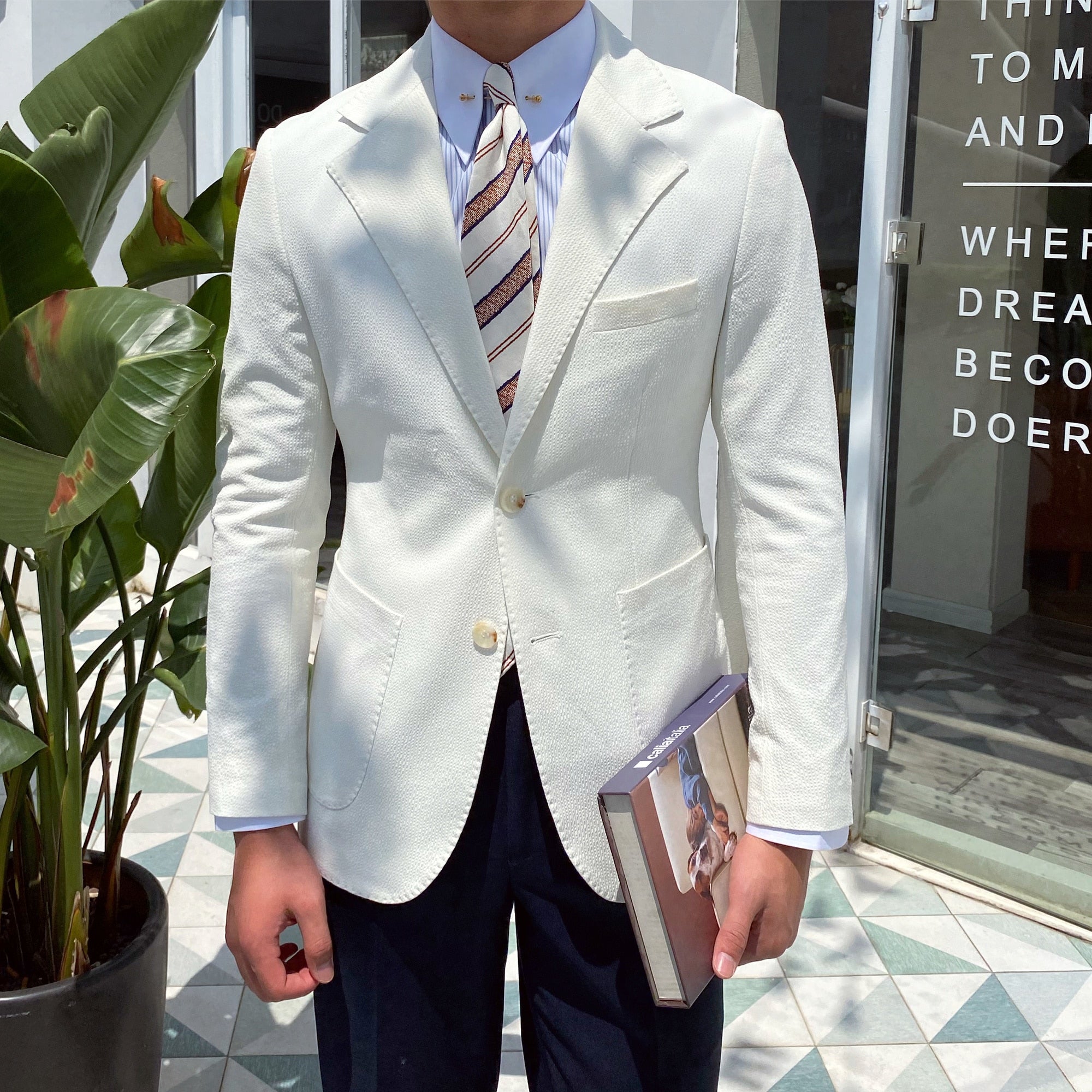 Plain White European Style Social Club Blazer