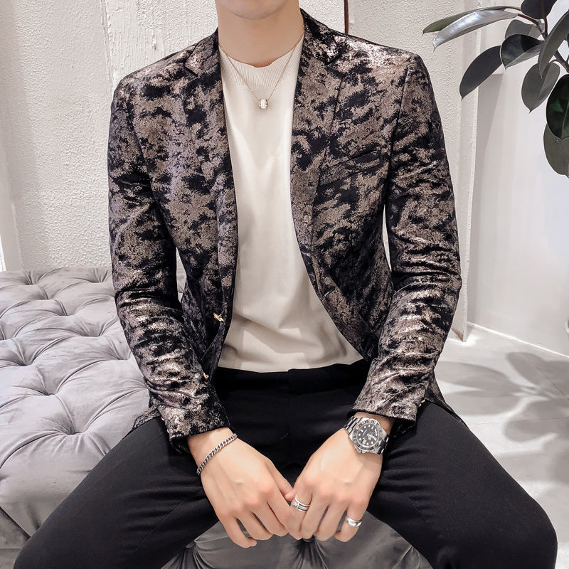 Soil Natural Abstract Pattern Men Stylish Blazer