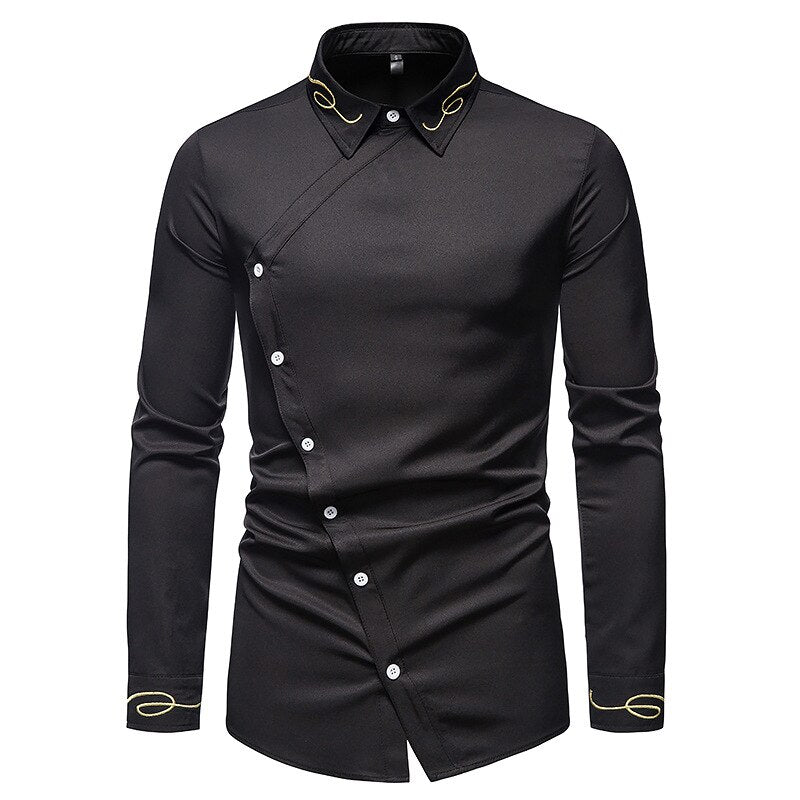 Gold Embroidery Solid Shirt