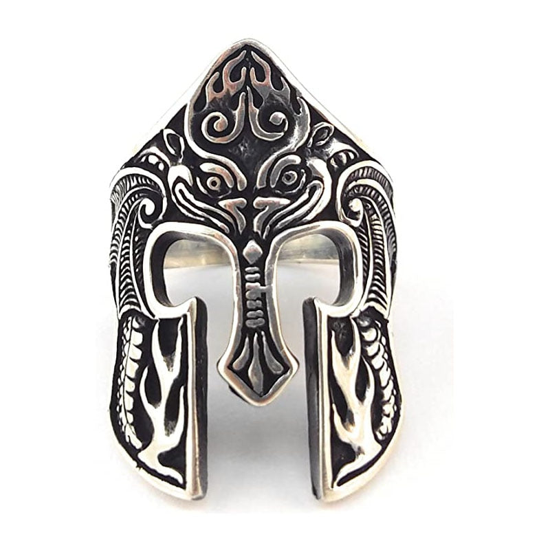 Viking Totem Amulet Mask Design Metal Ring