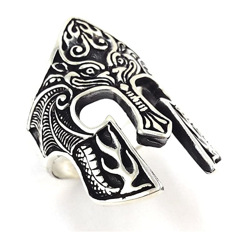 Viking Totem Amulet Mask Design Metal Ring