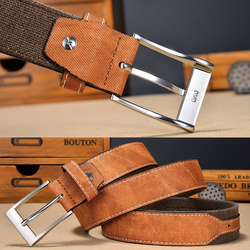 Geometric Pattern Style Canvas Belt