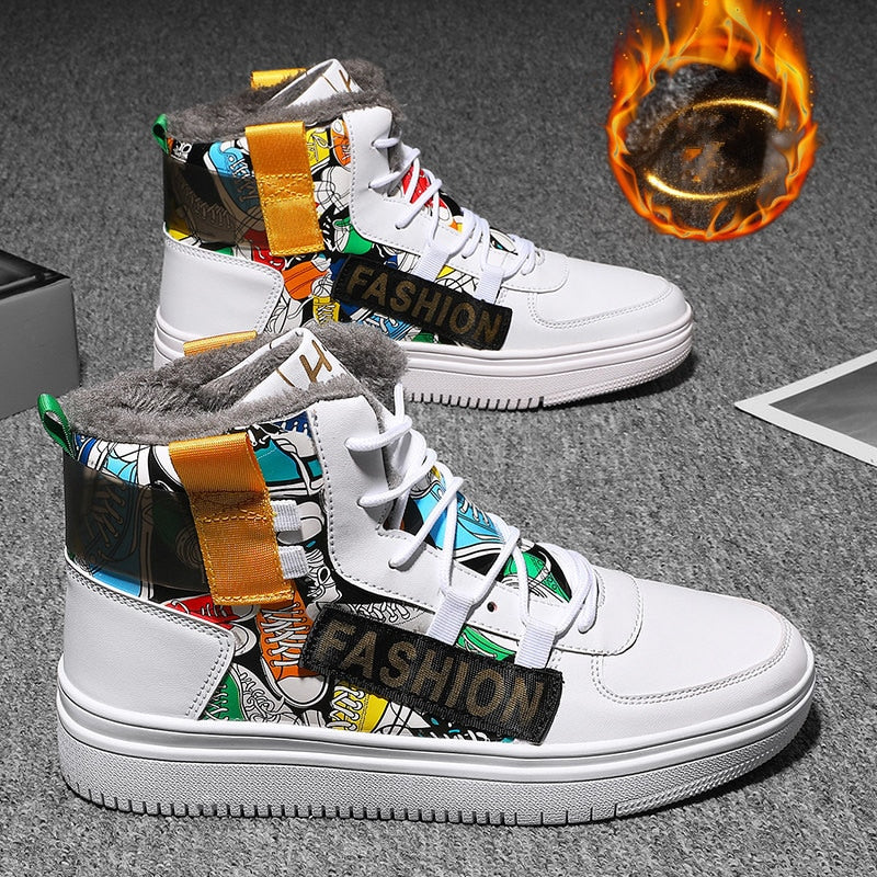 Colorful Graffiti Style High Top Sneaker