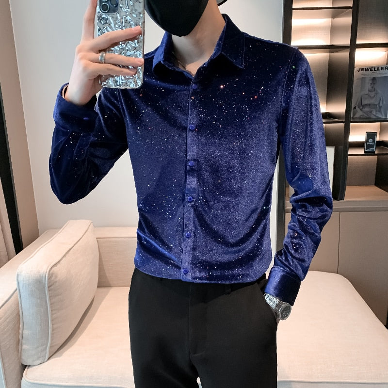 Fashion Paint Splatter Cotton Polyester Long Sleeves Shirt