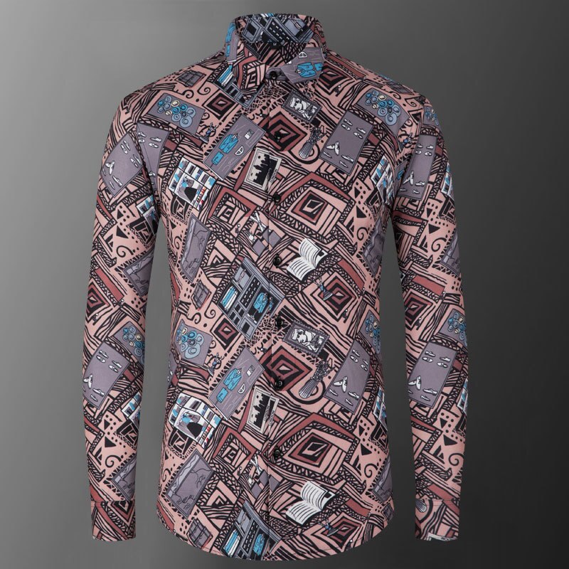 Retro Geometric Printed Pattern Shirt