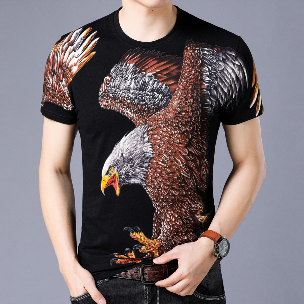 Eagle Printed O-Neck T-Shirt