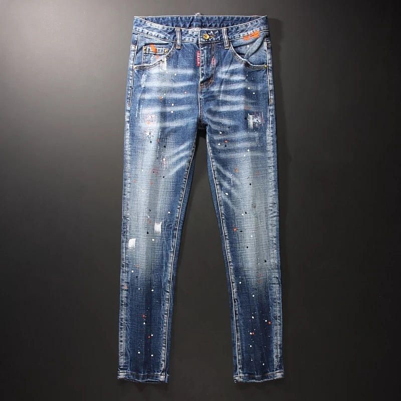 Azure Blue Streetwear Men Jeans