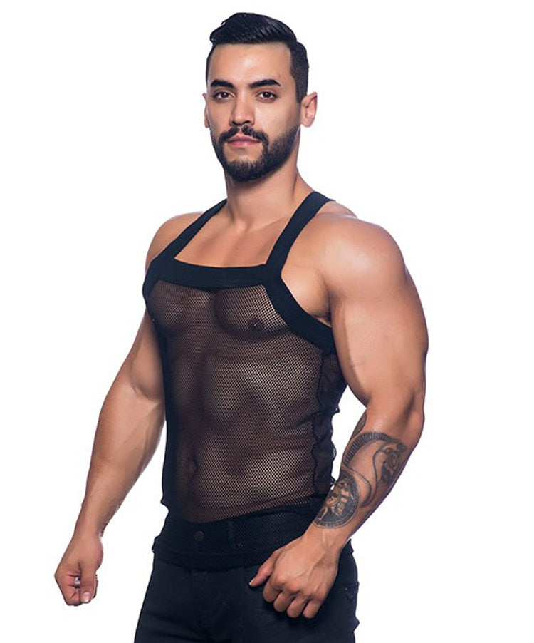 See-Through Gothic Style Polyester Tank Top