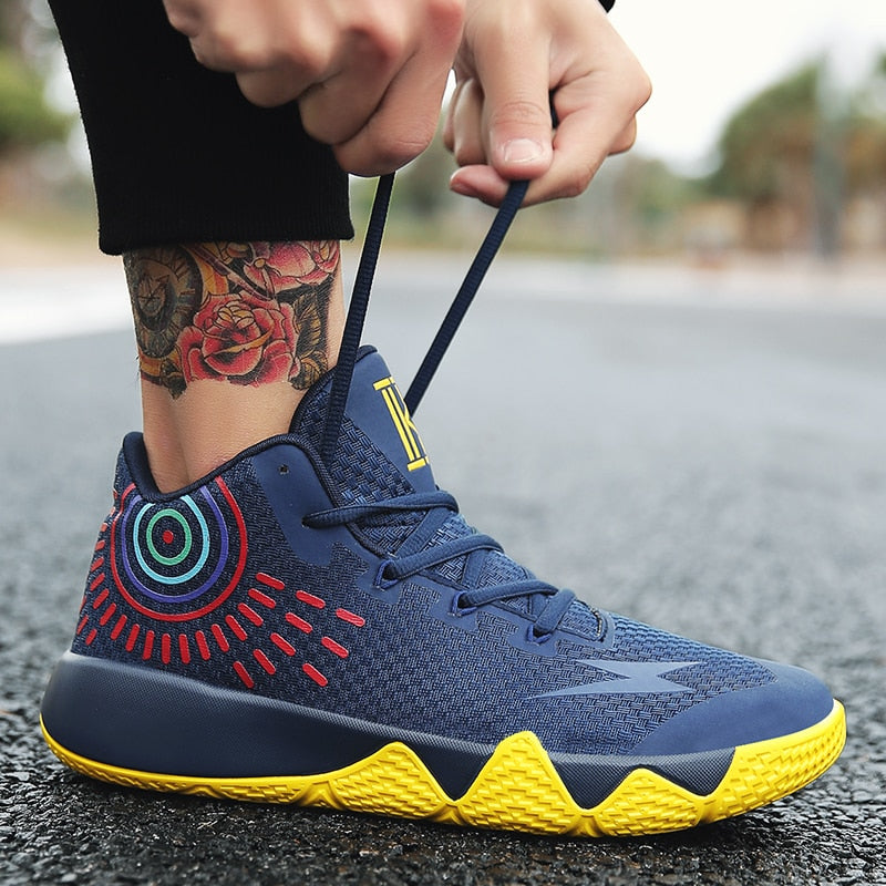 Mixed Color Mid-Top Sport Sneakers