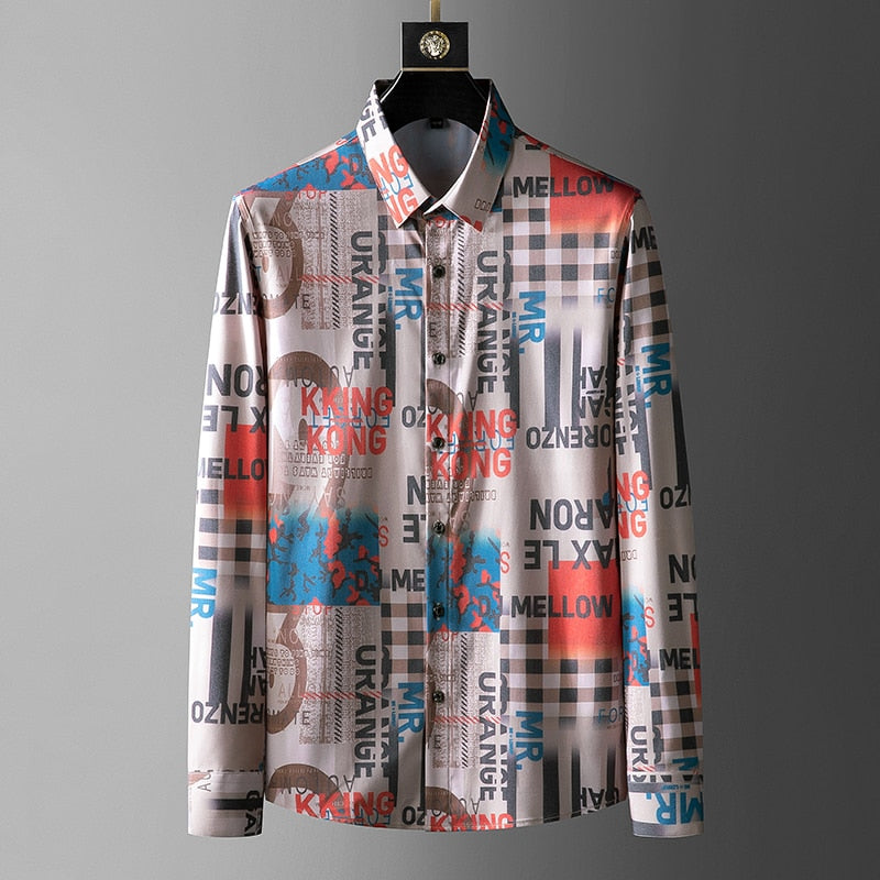 King Kong Word Printed Long Sleeve Shirt