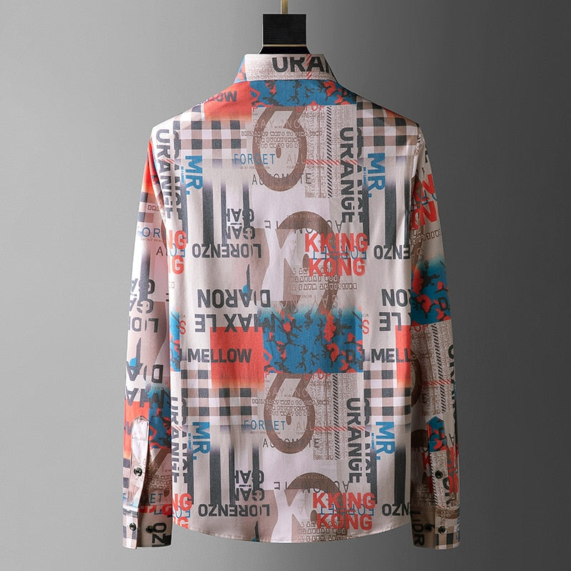 King Kong Word Printed Long Sleeve Shirt