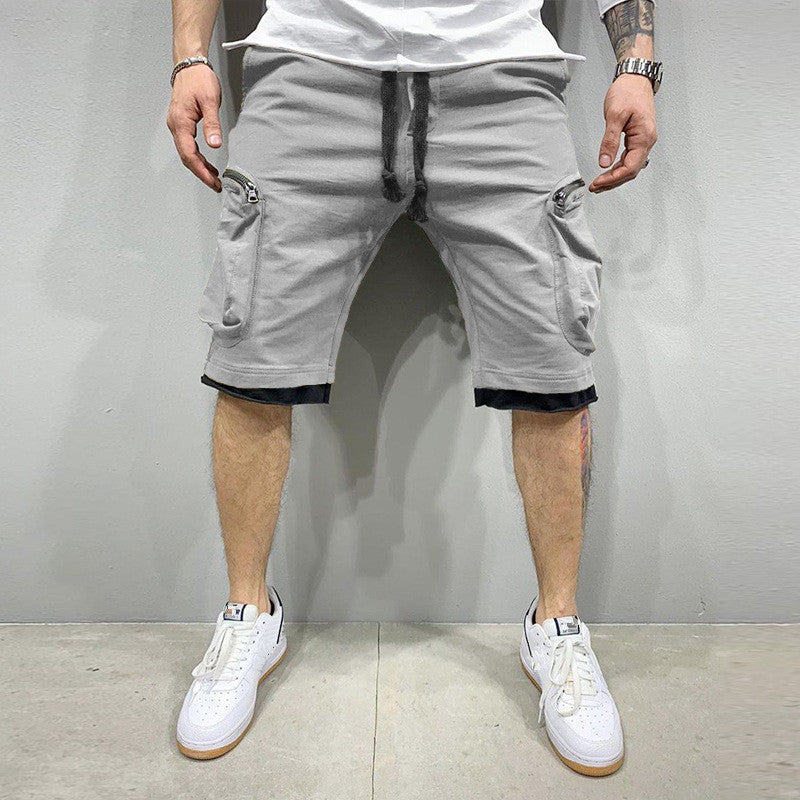 Loose Solid Knee-Length Cotton Short