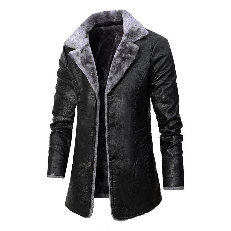 Fleece Casual Fur Leather Coat