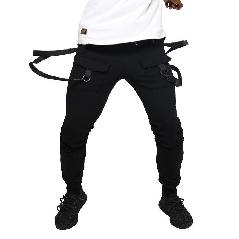 Suspender Style on Two Pockets Men Jogger Pants