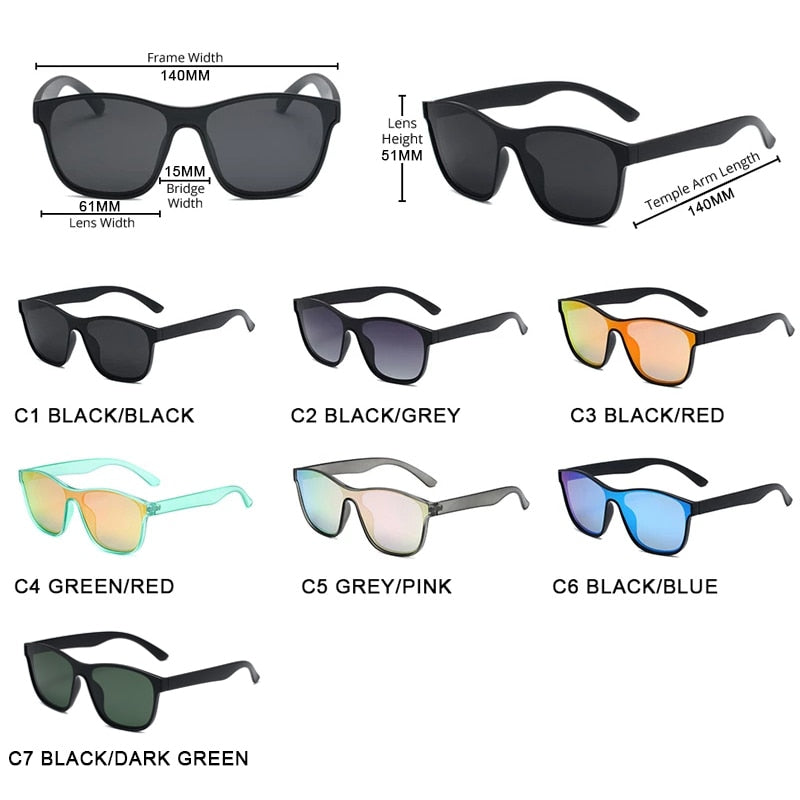 Reflective Unisex Retro Polarized TAC Lenses Sunglasses