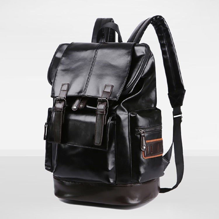 Solid Black Urban Rucksack Backpack