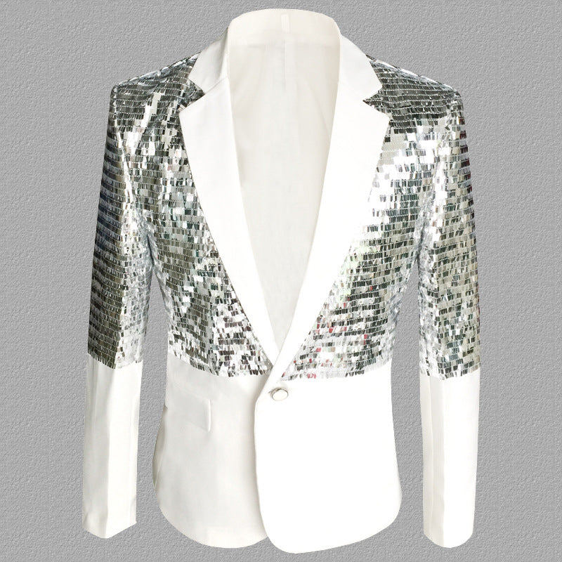 Glamorous Half Sequins Solid Blazer