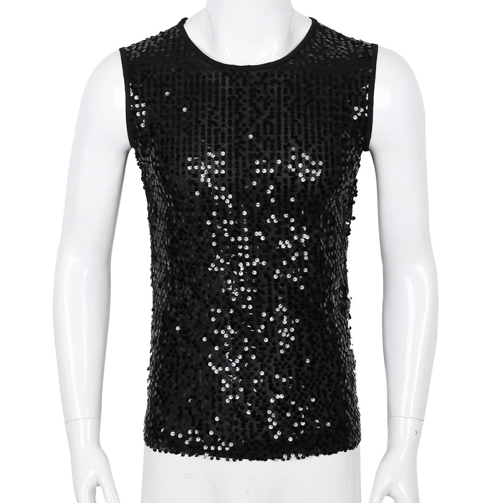 Circle Sequin Shiny Tank Top