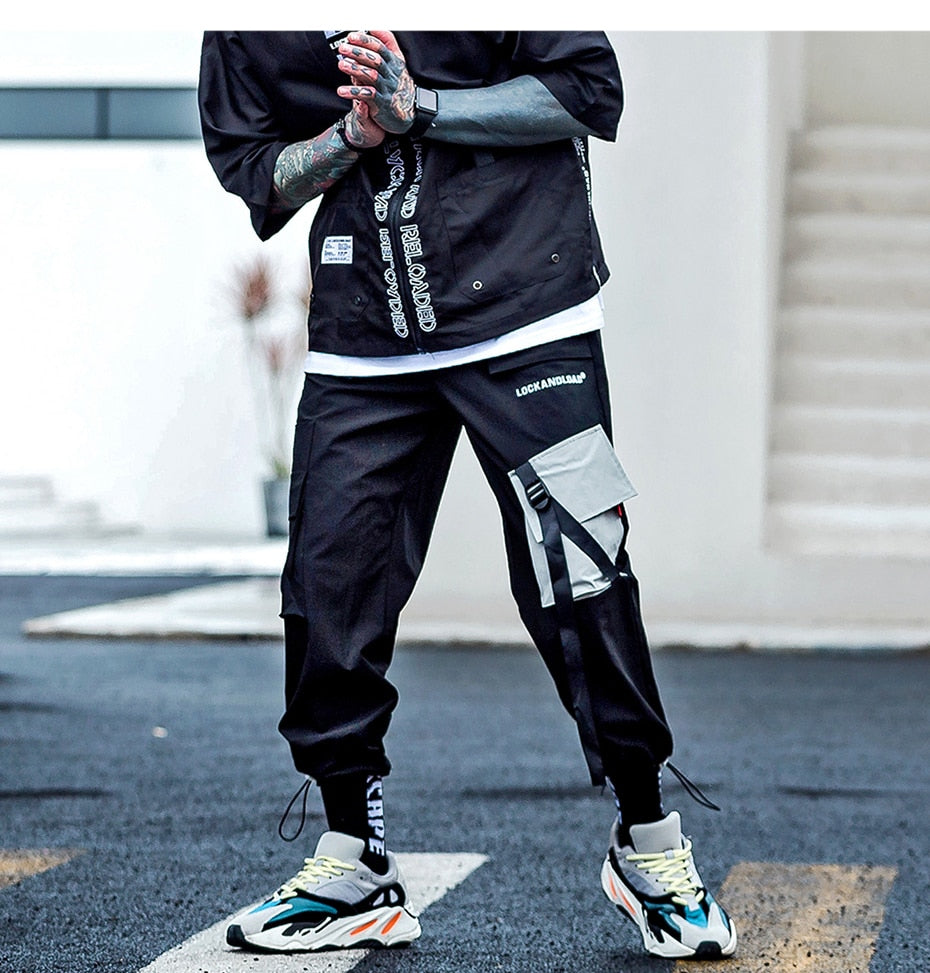 Contrast Pocket Hip Hop Streetwear Men Jogger Pants - FanFreakz