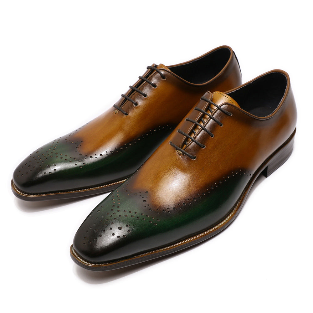 Hand Painted Men Wingtip Oxford Shoes