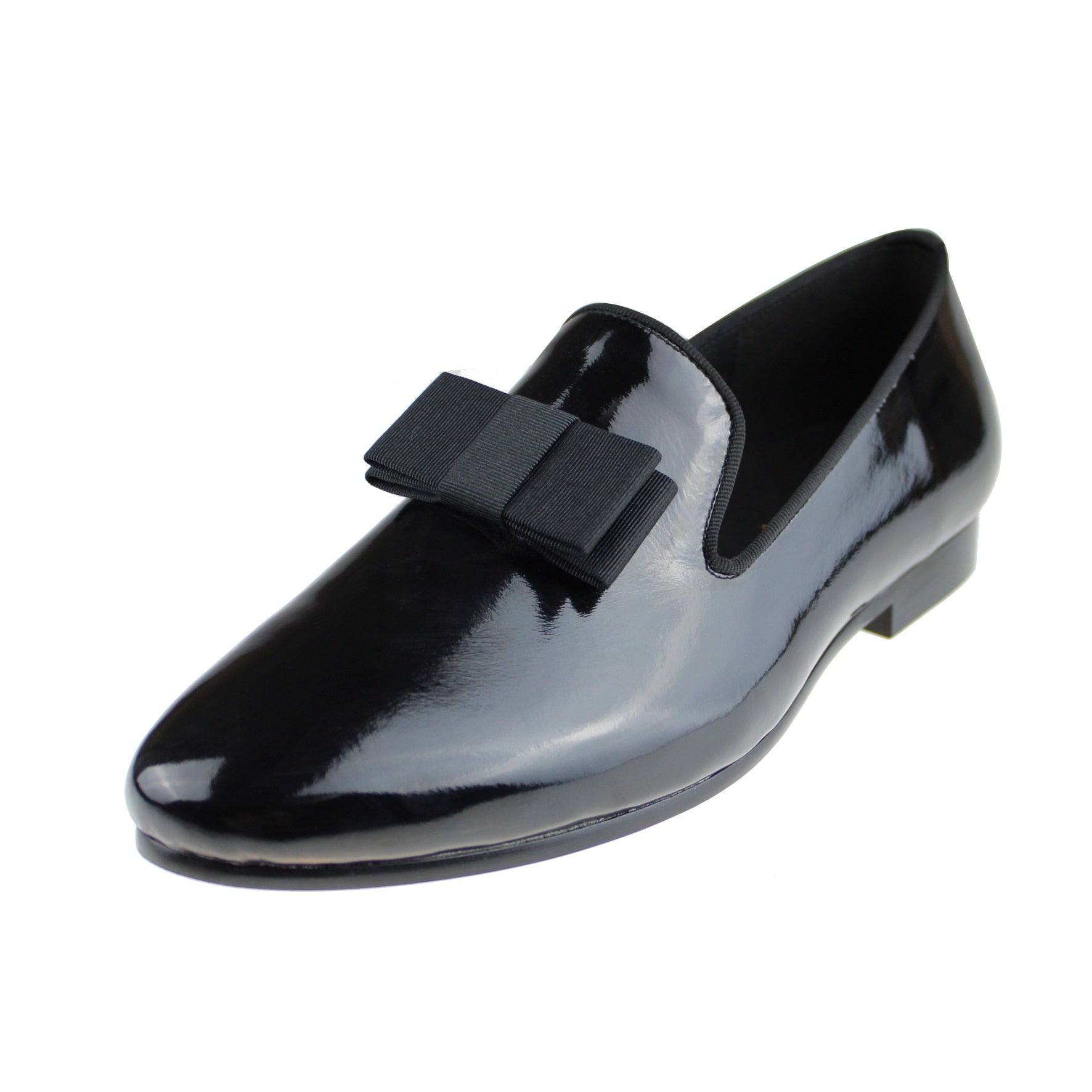 Black Patent Leather Dress Bow Tie Style Men Loafers Shoes - FanFreakz