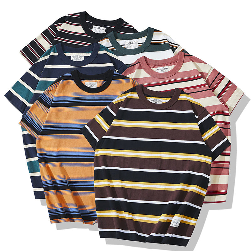 Irregular Striped High-Quality Cotton T-Shirt