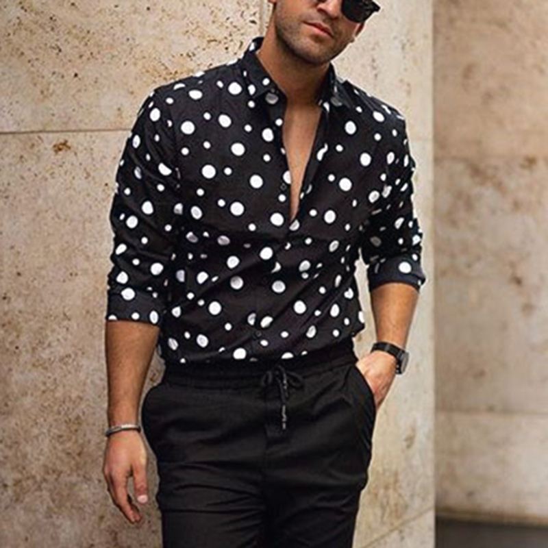 Polkadot Printed Regular Sleeves Shirt