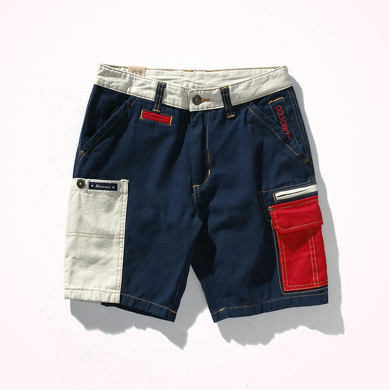 Multi-Pocket Solid Cotton Mid-Waist Short