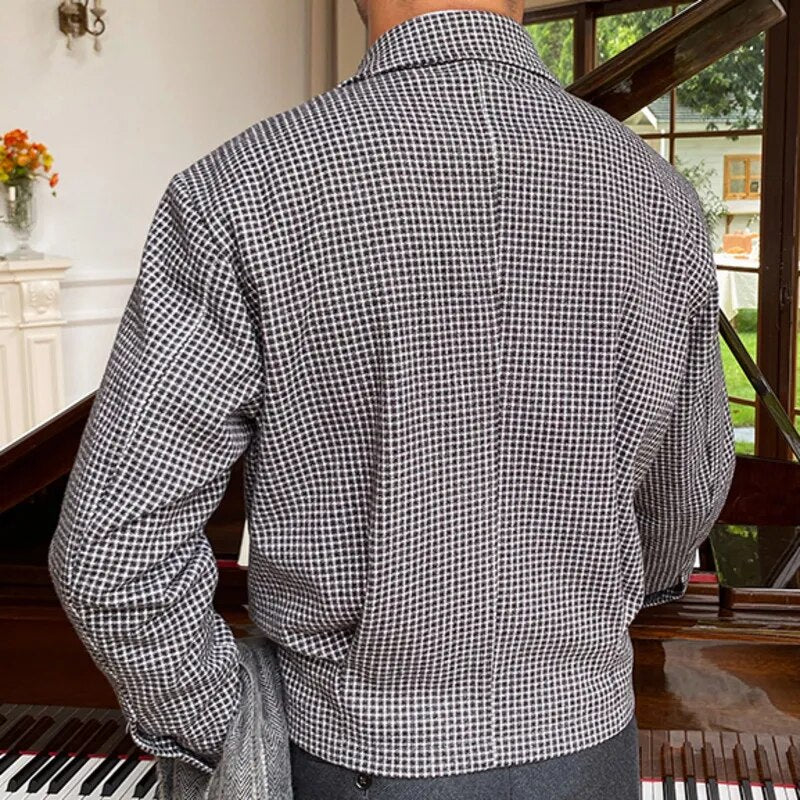 Color Contrast Houndstooth Pattern Jacket