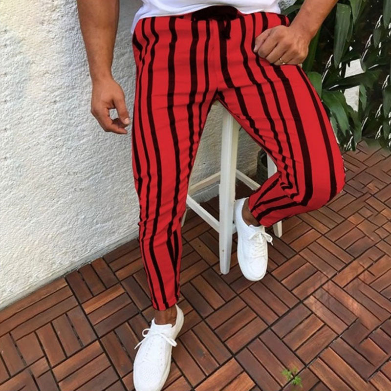 Bright Colour with Vertical Long Striped Design Men Sweat Pant - FanFreakz