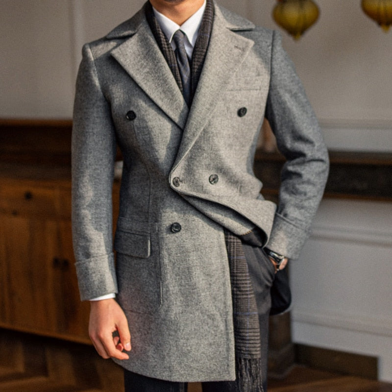 British Retro Tweed Wool Coat