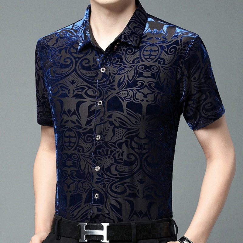 Royal Ethnic Abstract Print Shirt