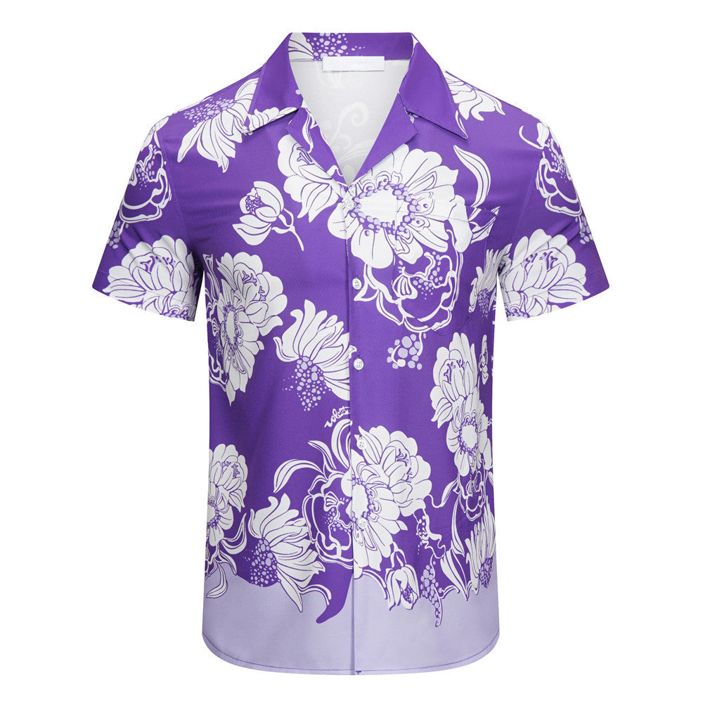 Casual Floral Purple Shirt