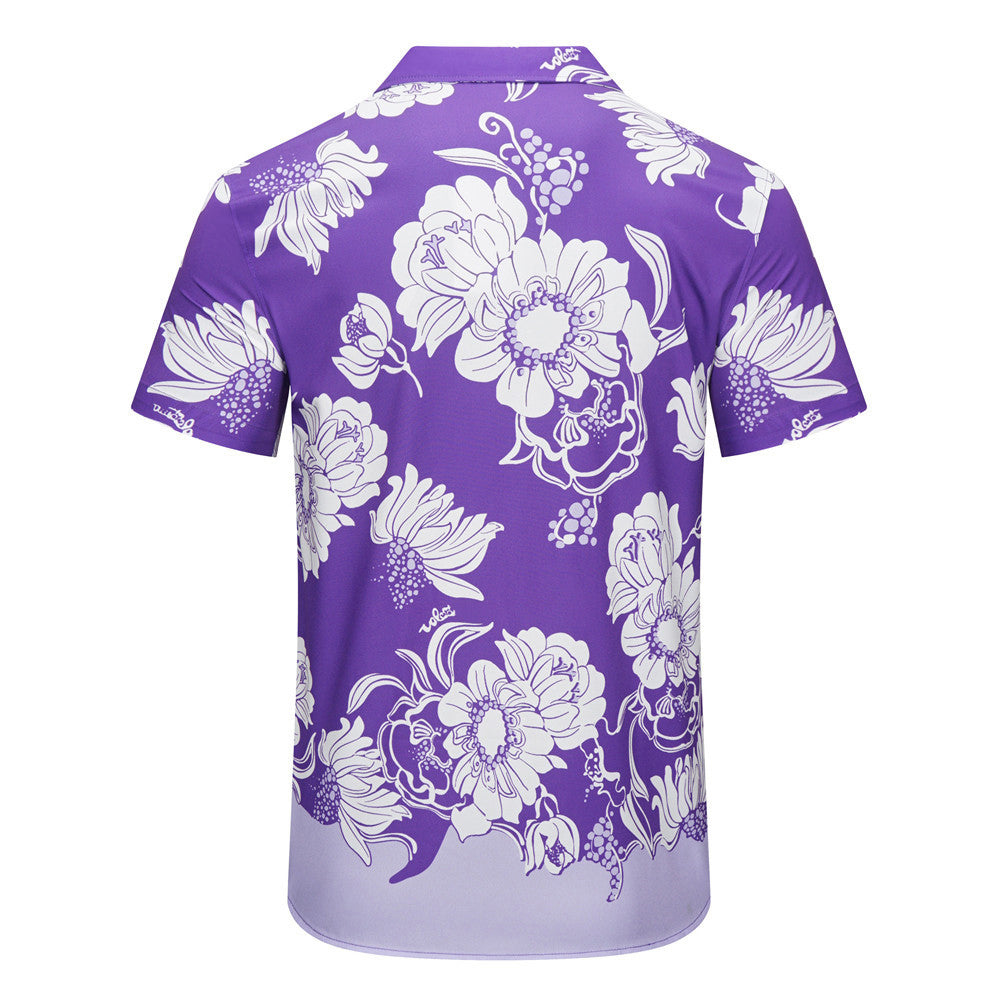 Casual Floral Purple Shirt