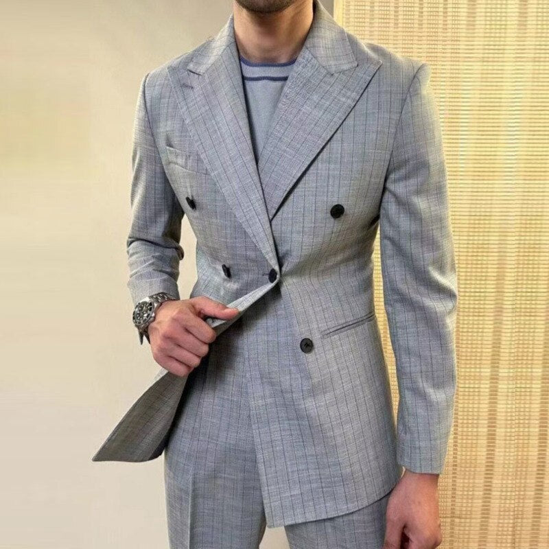 Formal Double Breasted Polyester Suit