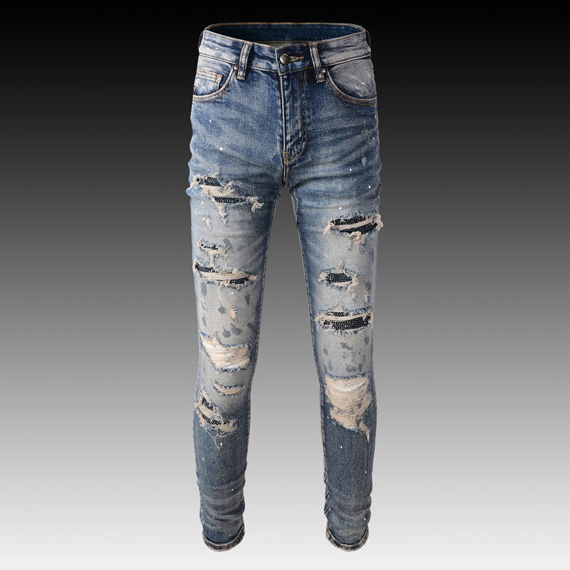 Timeless Hole Retro Denim Men Jeans