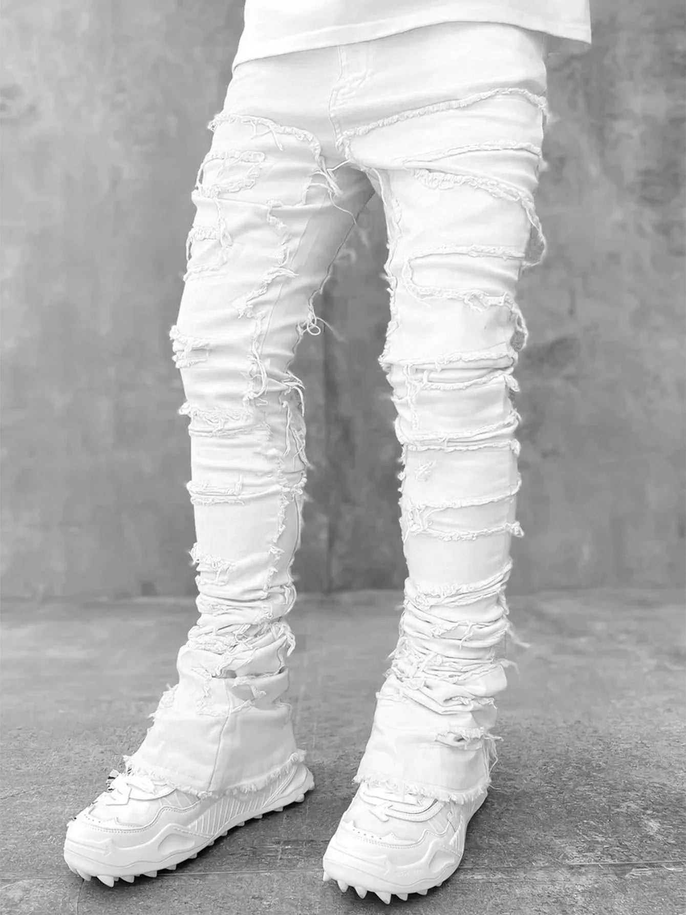 Tassel Ripped Denim Straight Jeans