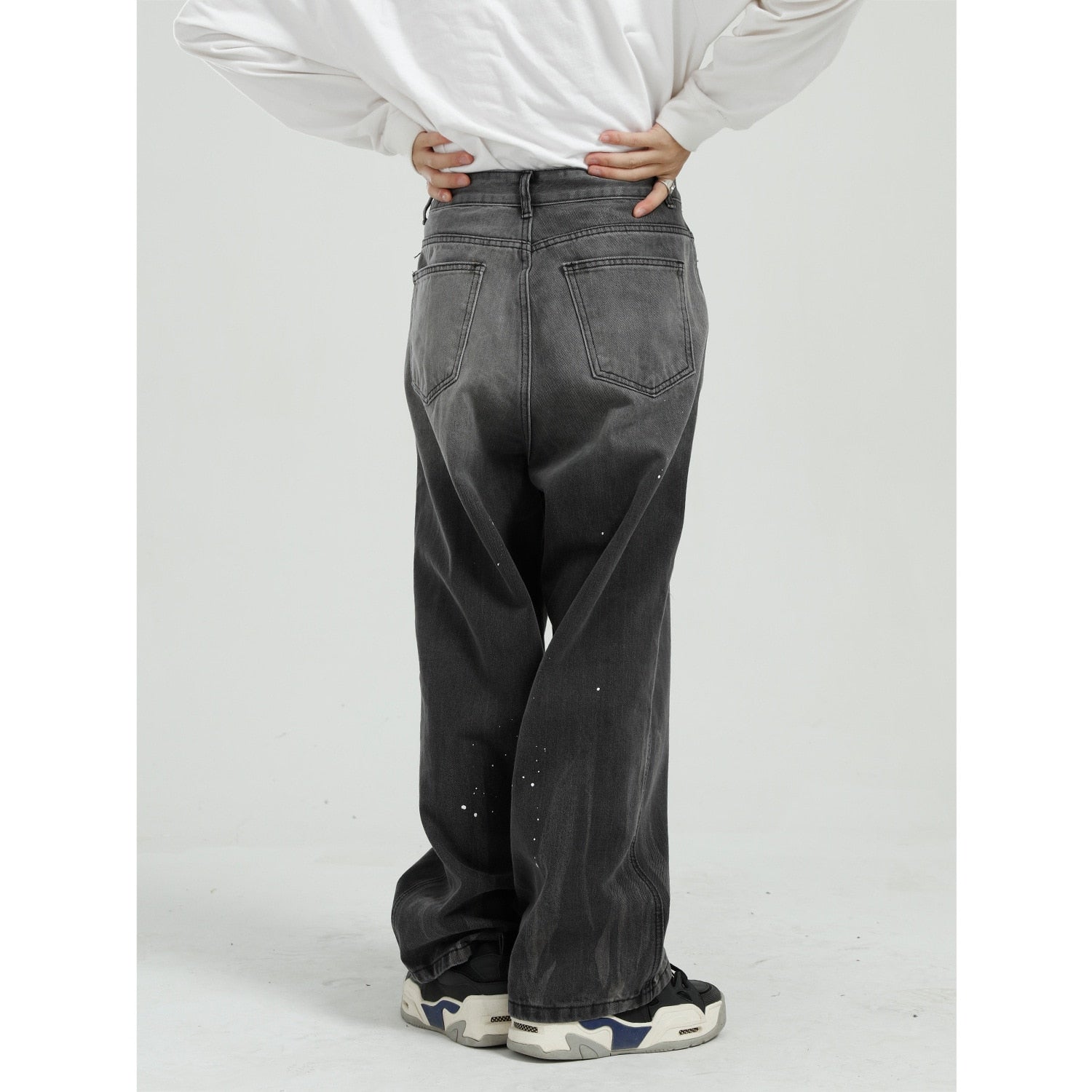 Paint Splattered Retro Style Loose Jeans