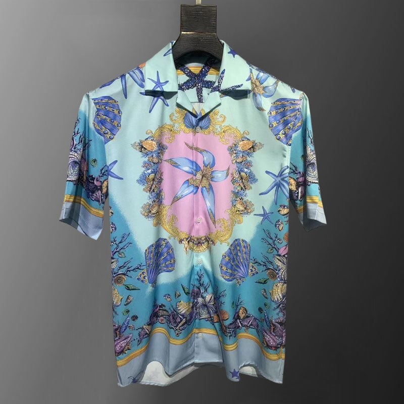 Hawaiian Printed Pattern Short Sleeve Shirt