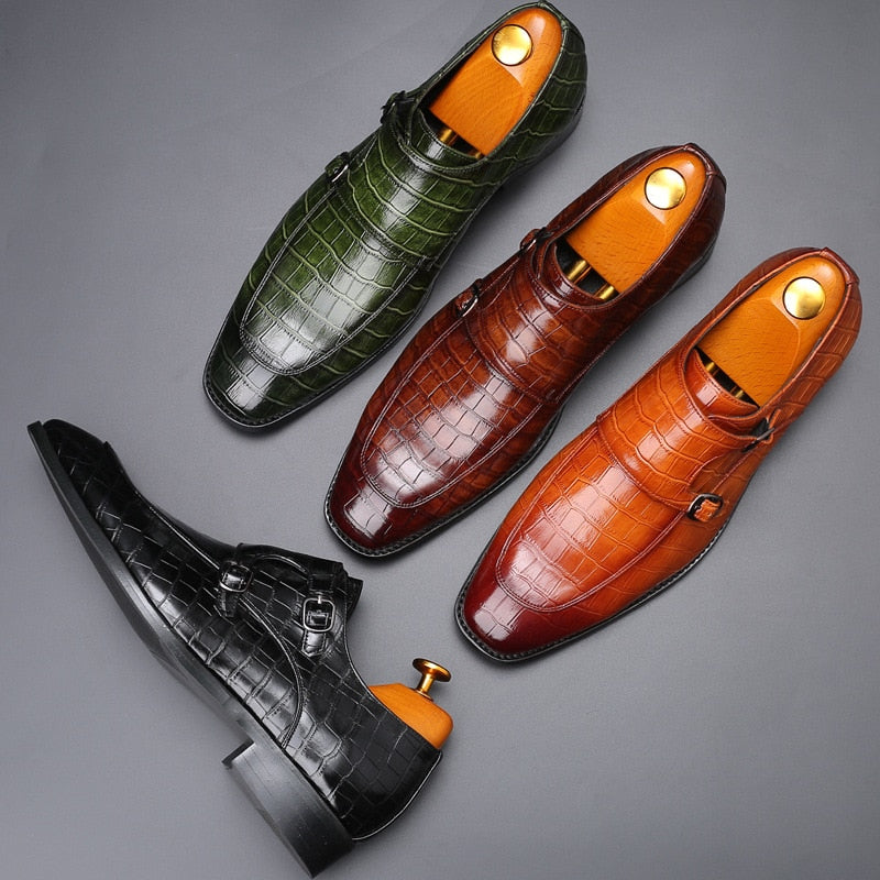 Monk Strap Glossy PU Men Formal Shoes