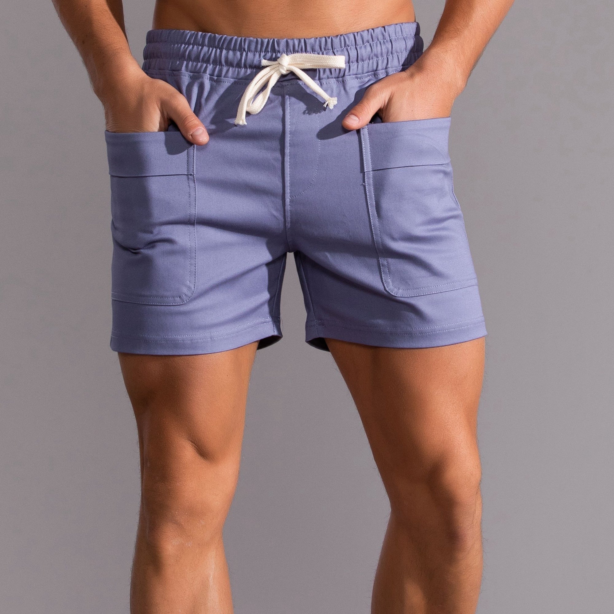 Solid Color Pockets Decorated Casual Summer Shorts