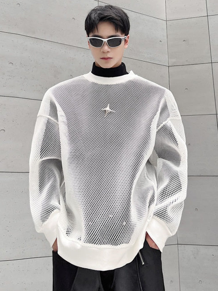 Star Darkwear Mesh Hollow Sweatshirt