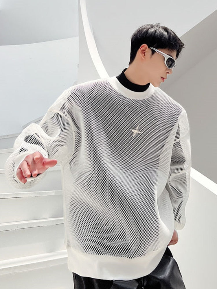 Star Darkwear Mesh Hollow Sweatshirt